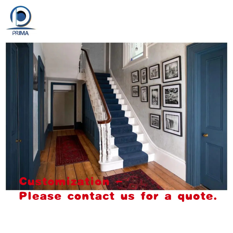 Interior Design Apartment - บันไดบ้านพักอาศัยดีไซน์ทันสมัยกระจกตกแต่งภายใน บันไดตรงแบบกำหนดเองพร้อมราวจับไม้และไฟส่องสว่างสำหรับอพาร์ทเมนต์