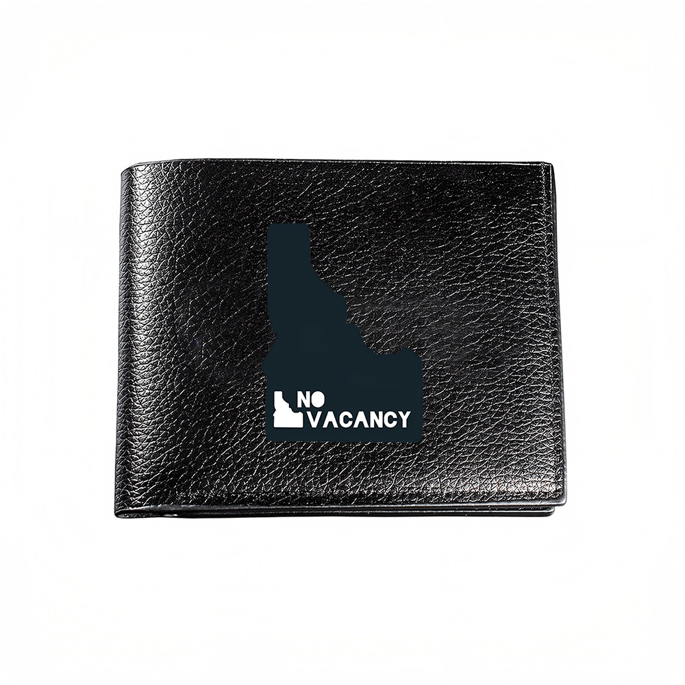 Interior Design Vacancy - กระเป๋าสตางค์ผู้ชายลายพิมพ์รองเท้า No Vacancy พร้อมช่องใส่บัตร ดีไซน์ลำลองสำหรับธุรกิจและแฟชั่น