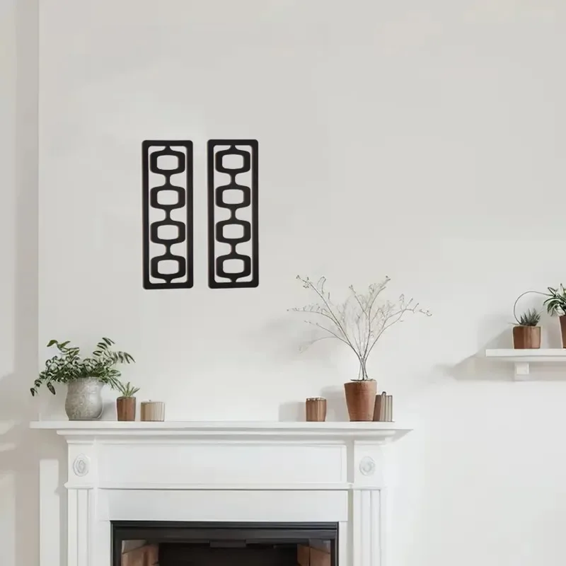 Interior Design Warm - งานศิลปะติดผนังไม้สไตล์วินเทจยุคกลาง 2 ชิ้น ตกแต่งผนังแบบโปร่ง ให้ความรู้สึกอบอุ่น เหมาะสำหรับตกแต่งภายในห้องนั่งเล่น