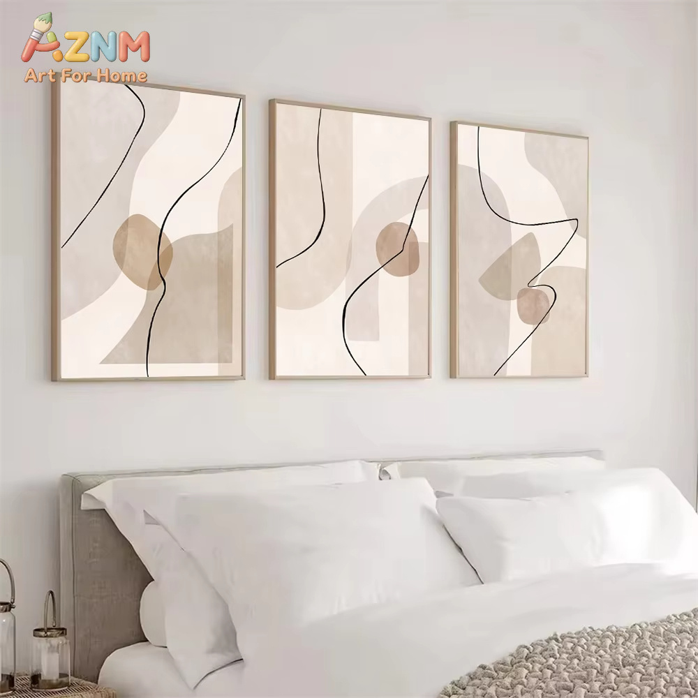 ภาพวาดลายเส้นเรขาคณิตสีเบจแบบน - Interior Design Apartment บทวิจารณ์และราคา