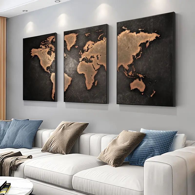 Retro World แผนที่ 3 ชิ้น/เซ็ต - Interior Design Sketch บทวิจารณ์และราคา