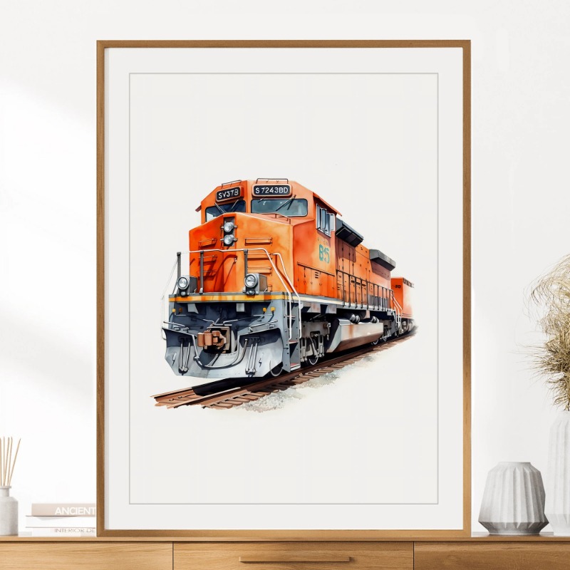 สีน้ํา Retro รถไฟไอน้ํารถไฟ Fr - Interior Design Sketch บทวิจารณ์และราคา
