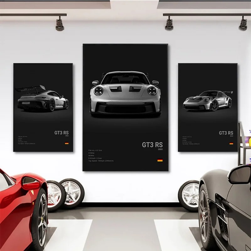 โปสเตอร์รถสปอร์ตสุดหรูป๊อปสีดำ - Interior Design Sketch บทวิจารณ์และราคา