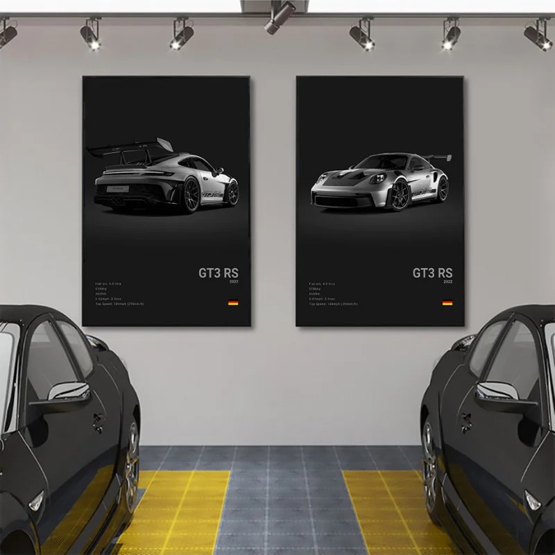 โปสเตอร์รถสปอร์ตสุดหรูป๊อปสีดำ - Interior Design Sketch บทวิจารณ์และราคา