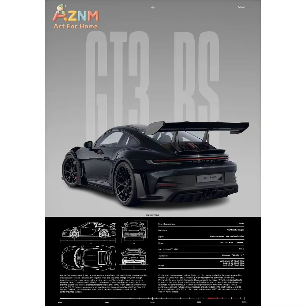 1 ชิ้นมินิมอลลิสต์ 911 GT3-RS  - Interior Design Apartment บทวิจารณ์และราคา