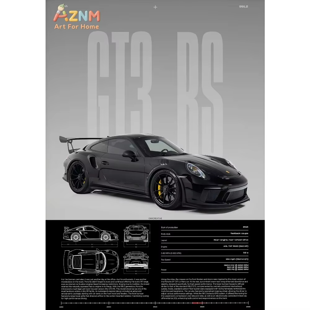 1 ชิ้นมินิมอลลิสต์ 911 GT3-RS  - Interior Design Apartment บทวิจารณ์และราคา