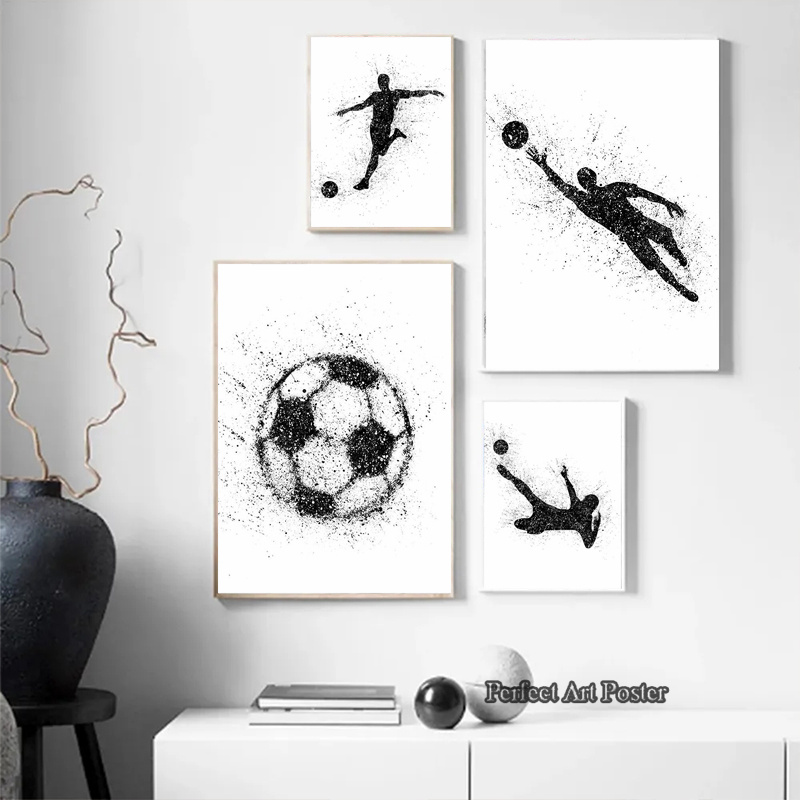 สีน้ําฟุตบอล Man เล่นฟุตบอลกีฬ - Interior Design Sketch บทวิจารณ์และราคา